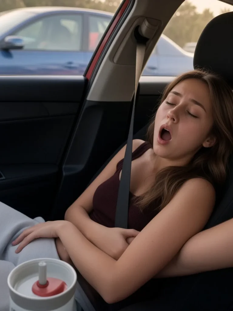 Enjoy with girl friend in car